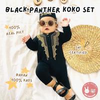 Gambar romper koko bayi 0 12 6 bulan jumper koko free peci anak laki laki baby koko black panther baju kodok koko bordir anak - bp01-PUTIH, size M dari toko maya stores undefined 2 Tokopedia