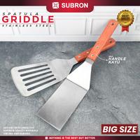 Gambar SUBRON Spatula Griddle Lubang Non Lubang Panggang Roti Steak Ukuran Besar Stainless Handle Kayu - Non Lubang S dari SUBRON KITCHENWARE undefined 1 Tokopedia