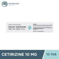 Gambar Cetirizine 10 mg 10 Tablet - Obat Rhinitis dan Gatal Alergi dari Apotekmandjurofficial undefined 2 Tokopedia