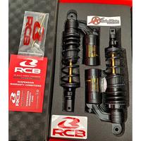 Gambar DOUBLESHOCK ABSORBER / SHOCKBREAKER FLOW PRO G-BK RCB NMAX NEW AEROX PCX FULL HITAM ASS GOLD 305 MM 365 MM - 30,5 CM dari Aneka Motor Variasi undefined 1 Tokopedia