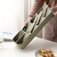 Gambar Cutlery Organizer Knife Storage Tray Spoon Organizer Space Saving Cutlery Rack Compartment Organizer Kitchen Drawer Organizers dari herni cantaterangeun53 undefined 3 Tokopedia