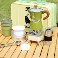 Gambar Moka Pot Set Camping Out Coffee Kit Simple Coffee Making Kit Pour-over Coffee Maker Travel Gear Kitchen Coffeeware Wood Handle dari jijah toko baru undefined 2 Tokopedia