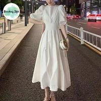 Gambar Maxi Long Dress Baju Terusan Wanita Lengan Puff Putih Polos S To XXL dari GROSIR BUKUGAMBAR ANYAR TERRBARRRU undefined 4 Tokopedia