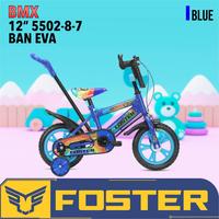 Gambar MURAH SEPEDA ANAK LAKI BMX FOSTER 5502-8-7 UKURAN 12 INCH USIA 2-4 TAHUN - Biru dari Hindero undefined 1 Tokopedia