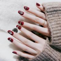 Gambar 24 PCS KUKU PALSU PLUS LEM / NAIL ART WEDDING FAKE NAIL MERAH MAROON dari Frontara_NEW undefined 5 Tokopedia