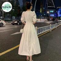 Gambar Maxi Long Dress Baju Terusan Wanita Lengan Puff Putih Polos S To XXL dari GROSIR BUKUGAMBAR ANYAR TERRBARRRU undefined 2 Tokopedia
