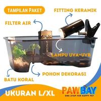 Gambar TURTLE TANK L & XL KANDANG AQUARIUM AKUARIUM TEMPAT BASKING EMBER KURA - Tank Hitam, XL: 74x43x23cm dari PawBay undefined 4 Tokopedia