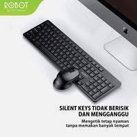 Gambar ROBOT KM4 Wireless Keyboard and Mouse Combo Set Silent Key Slim Desn Black - Garansi Resmi 1 Tahun dari HayammKatee052 undefined 2 Tokopedia