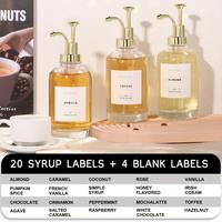 Gambar 2 Pcs Coffee Syrup Dispenser Set - 16.9oz 500ml Glass Syrup Bottle With Pump And 36 Labels - For Coffee Lovers & Baristas dari Marlong Olshop undefined 2 Tokopedia