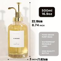 Gambar 2 Pcs Coffee Syrup Dispenser Set - 16.9oz 500ml Glass Syrup Bottle With Pump And 36 Labels - For Coffee Lovers & Baristas dari Marlong Olshop undefined 3 Tokopedia