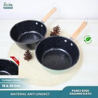Gambar Panci Susu Teflon Hitam Milk Pan Black Sauce Pan Sinda Gagang Kayu 18 Cm dari Home Electro undefined 1 Tokopedia