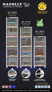 Gambar TERLARIS NAPOLLY LOCKERBOX LEMARI PLASTIK MINIMALIS SUSUN 3, 4, 5 (1 TOWER) dari NoliSt0ree undefined 2 Tokopedia