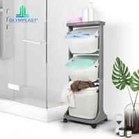 Gambar Rak Trolley Laundry Keranjang Basket Plastik Baju Pakaian 2 3 Susun - OFT CREAM - MPTL COKELAT dari happy home 66 undefined 5 Tokopedia