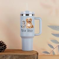 Gambar Personalized 40 oz Tumbler with Handle Lid Straw Stainless Steel Water Bottle Custom Pet Photo With Name Tumbler Pet Owner Gift dari Fajari Shop1 undefined 2 Tokopedia
