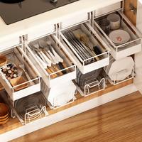 Gambar Multi-function Seasoning Dish Shelf Kitchen Pull-out Storage Rack Stackable Organizer Ideal for Under the Sink Storage dari iibbuuyyeebniiiiii undefined 1 Tokopedia