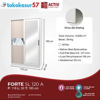 Gambar SALE TERLARIS LEMARI PAKAIAN BESI SLIDING DENGAN CERMIN TAHAN KARAT ANTI RAYAP DAN ANTI JAMUR FORTE SL120 ACTIV FURNITURE READYY - WHITE dari Aprillo Mart undefined 1 Tokopedia