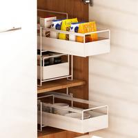 Gambar Multi-function Seasoning Dish Shelf Kitchen Pull-out Storage Rack Stackable Organizer Ideal for Under the Sink Storage dari iibbuuyyeebniiiiii undefined 3 Tokopedia