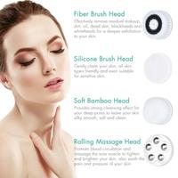 Gambar Electric Facial Cleansing Brush 4 Head Silicone Rotating Face Tightening Exfoliating Cleansing Sonic Massager Kit face Skin Care dari TOKO ftramadani628 undefined 4 Tokopedia