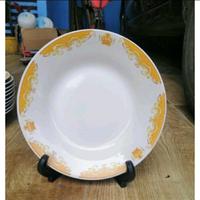 Gambar MakanYuk- isi 6 pcs piring makan cekung keramik 23cm motip mahkota piring makan perasmanan dari maryatinia undefined 3 Tokopedia