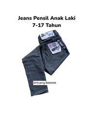 Gambar Celana Jeans Panjang Anak SD SMP Cowok Laki Cowo Pensil Skinny Slim Fit Slimfit Slimpit Slim Pit Stretch Street Strit Karet Melar Ukuran Size 24 25 26 Usia 7 Umur 8 9 10 11 12 Th Tahun Kekinian Warna Hitam Polos Pekat Biru Navy Light Blue Muda dari Al-Aminah Olshop undefined 3 Tokopedia