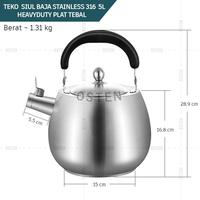 Gambar Teko siul heavyduty premium plat tebal / whistling kettle ketel ceret pemanas air stainless steel 304 316, seamless bottom (alas teko dari satu lempeng tanpa ada pengelasan) dari Toko Osten undefined 1 Tokopedia