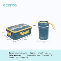 Gambar Ecentio Lunch box set with handle LBHE-7501 1000 ml dari Rikson M undefined 2 Tokopedia