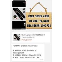 Gambar selempang wisuda leher\kalung sehari jadi selempang wisuda - hitam gold, TANPA PITA dari Blacksotre19 undefined 2 Tokopedia