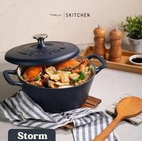 Gambar SKITCHEN AURORA DUTCH OVEN 24CM ENAMELED CAST IRON PANCI ENAMEL BESI COR SAUCE POT CASSEROLE dari AYUNI HIDAYAH49'T undefined 1 Tokopedia