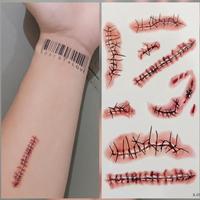 Gambar PROMO AWAL TAHUN TATO TEMPORER Temporary Tatoo palsu sticker Prank toy LUKA JAHIT Scary dari speedsho undefined 5 Tokopedia