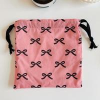Gambar Premium Bow Knot Mini Drawstring Bag Portable Double Drawstring Girl's Coin Purse Durable Reusable Cute Bundle Pocket Women dari fiev reganeu54 undefined 4 Tokopedia