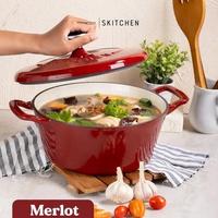Gambar SKITCHEN AURORA DUTCH OVEN 24CM ENAMELED CAST IRON PANCI ENAMEL BESI COR SAUCE POT CASSEROLE dari AYUNI HIDAYAH49'T undefined 4 Tokopedia