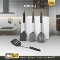 Gambar Spatula Sutil Silikon Alat Masak Goreng Cooking Utensil Silicone Anti Panas - Saring, Abu-Abu dari Northsider Coffee Shop undefined 1 Tokopedia