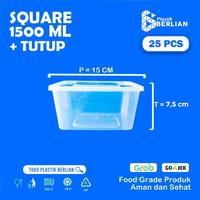 Gambar PRODUK TERLARIS THINWALL 1500 ML FOOD CONTAINER BOX KOTAK MAKAN PLASTIK SQUARE - 25PCS READYY dari Panganan Pasar undefined 3 Tokopedia