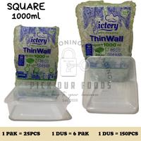Gambar SALE TERMURAH THINWALL SQUARE 1000 ML 1 DUS | KOTAK MAKAN PLASTIK 1000ML READYY dari Panganan Pasar undefined 1 Tokopedia