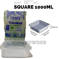 Gambar SALE TERMURAH THINWALL SQUARE 1000 ML | TEMPAT MAKAN PLASTIK KOTAK 1000ML 1 DUS READYY dari Panganan Pasar undefined 1 Tokopedia