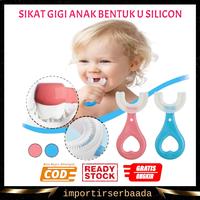 Gambar IMP- Sikat Gigi Anak Bentuk U Shape Bahan Silikon Usia 2-6 Tahun / Training Toothbrush Baby Silicone 360° / Sikat Gigi Bayi Balita Type Tooth Brush for Toddlers Bulu Halus Lembut dari Firdus husdarana97 undefined 1 Tokopedia