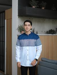 Gambar PRODUK TERBARU SHAQEIL KEMEJA KOKO KURTA PRIA LENGAN PANJANG KOMBINASI BATIK SUBLIM DADA BAJU MUSLIM FORMAL TOYOBO MOTIF READYY - Putih, M dari TokoFASTZX44 undefined 2 Tokopedia