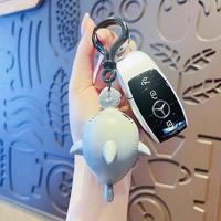 Gambar (Ready Stock）Keychain Liontin hiu tali tarik dapat menarik tali artefak dekompresi hiu kecil ikan besar memakan ikan kecil mainan gantungan kunci kreatif - Pink dari Syamco. undefined 2 Tokopedia