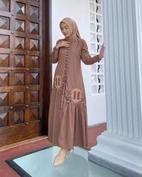 Gambar Gamis Bordir / Adibah Dress Bahan Crinkle Airflow Ld 110 Cm Pb 140 Cm / Pusat grodir baju muslim dengan model terbaru / lengan panjang / Dress murah By BOC Bisa COD / Dress viral 2023 / Dress bordir dengan tampilan mewah dari TANISA shop01 undefined 5 Tokopedia