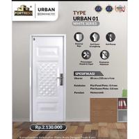 Gambar Langsung Proses Pintu Baja Fortress Urban 90.01(90X210) - Cokelat / Putih dari honey store1 undefined 2 Tokopedia