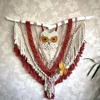 Gambar BARANG TERLARIS Macrame owl / makrame burung hantu 90x90cm/ The owl hiasan dinding dari ayaroo undefined 3 Tokopedia