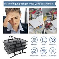Gambar Rak Dokumen 3 Susun / Rak Meja Kantor File Organizer / Rak Kertas Dokumen Kantor Besi / Rak Meja Tempat File Dokumen dari iibbuuhhaajjiimmuussiiaammm undefined 4 Tokopedia