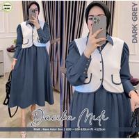 Gambar Dacika midi gamis rompi 2in1 cringkle airflow premium gamis vest wanita lebaran terbaru dari MUHTARETASHOP undefined 4 Tokopedia