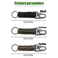 Gambar Gantungan Kunci Paracord Prusik Karabiner Tactical Keychain Carabiner Survival Outdoor Camping - Green dari IDT4 undefined 2 Tokopedia