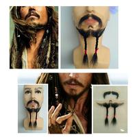 Gambar Custom Made Captain Jack Sparrow Cosplay Pure handmade simulation beard and sideburns props Men Halloween Christmas moustache dari Putriasau undefined 1 Tokopedia