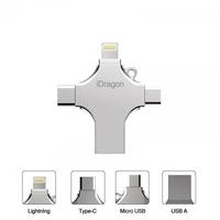 Gambar iDragon U010 32GB - 4 in 1 Flash Drive Metal Lightning Micro USB Type dari Tanaga Online Shop undefined 1 Tokopedia