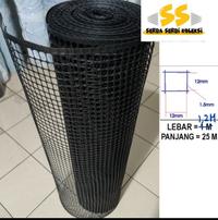 Gambar Kawat Jaring Plastik HDPE bentuk kotak 1/2 inch per ROLL - Hitam Lebar1,2M dari Saverio1 undefined 1 Tokopedia