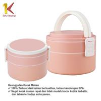 Gambar Satu Keluarga Kotak Makan 2 Tingkat C478 Tempat Bekal Makan Double Layer Food Grade Lunch Box Susun Bahan Plastik - BULAT - ABU dari Avarage undefined 2 Tokopedia
