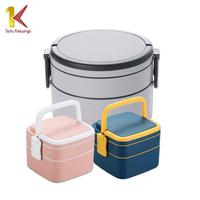 Gambar Satu Keluarga Kotak Makan 2 Tingkat C478 Tempat Bekal Makan Double Layer Food Grade Lunch Box Susun Bahan Plastik - BULAT - ABU dari Avarage undefined 1 Tokopedia