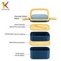 Gambar Satu Keluarga Kotak Makan 2 Tingkat C478 Tempat Bekal Makan Double Layer Food Grade Lunch Box Susun Bahan Plastik - BULAT - ABU dari Avarage undefined 3 Tokopedia